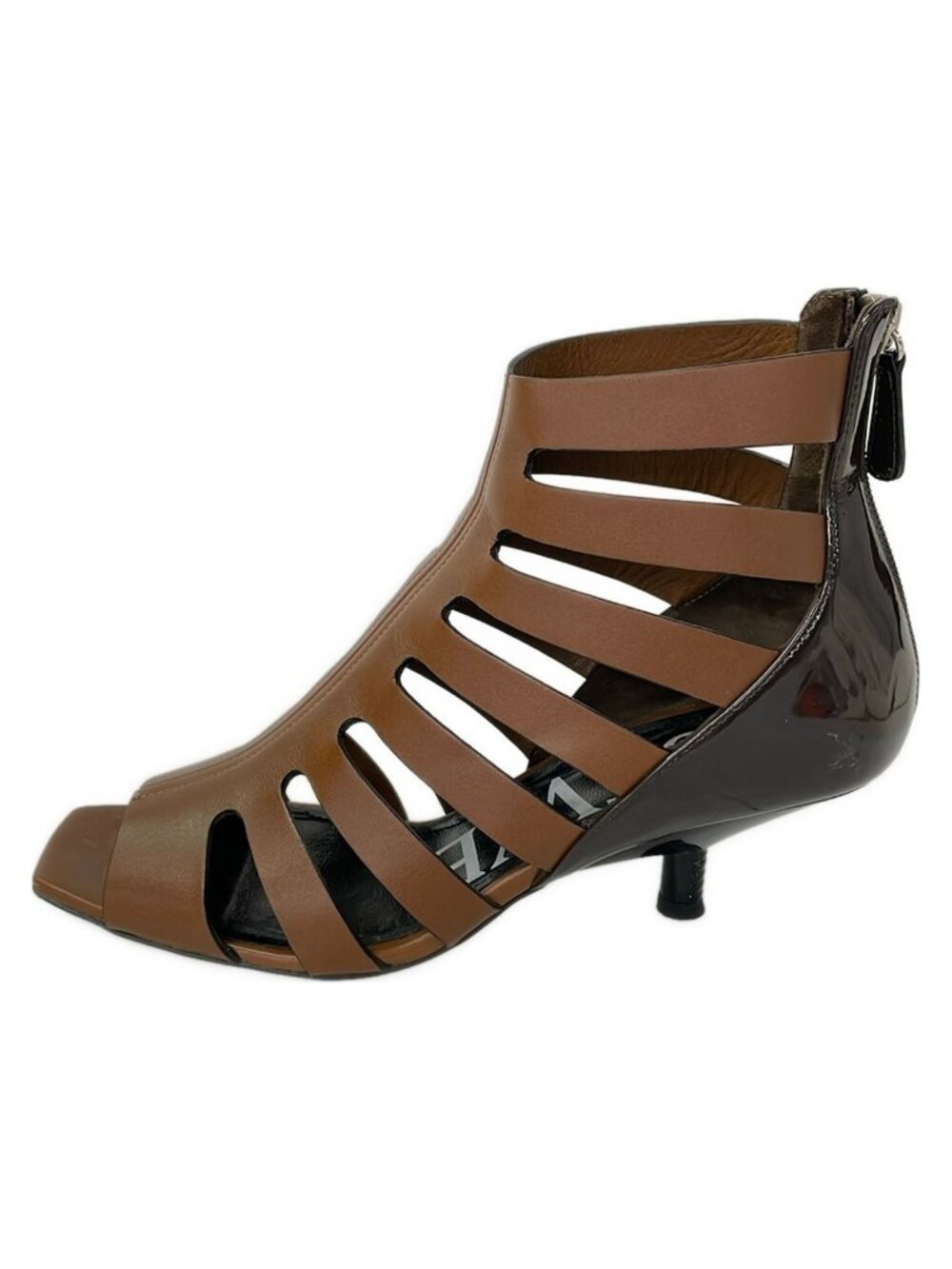 Loewe Short Boots Brown Open Toe Leather 37